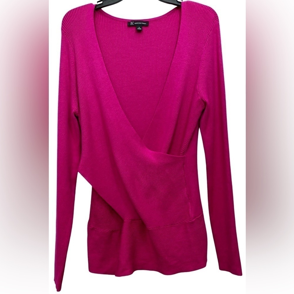 International Concepts Pink Cross-front Sweater
